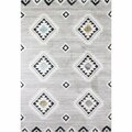 Bashian 2 ft. 6 in. x 8 ft. Aztec Collection Contemporary Polpropylene Power Loom Area Rug Beige & Blue A162-BEBL-2.6X8-BHA308